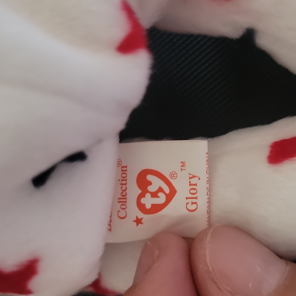 Ty Glory White Bear with Stars Plush Toy - Picture 2 of 2